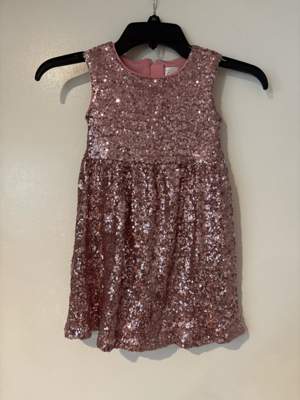 Sequin Sleeveless Party Dress for Girls - Rose